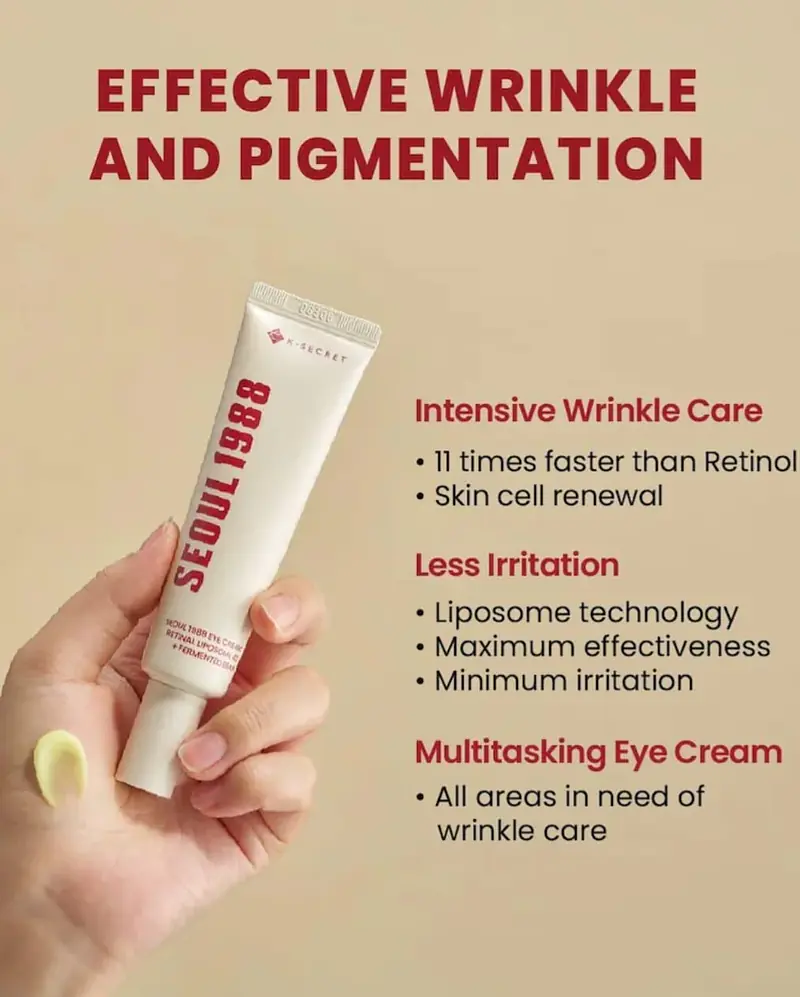 KSECRET SEOUL 1988 Eye Cream : Retinal Liposome 4% + Fermented Bean, wrinkle care, anti-aging, skin elasticity, pigmentation, brightening, retinol, 30ml/1.01 fl.oz. - Master