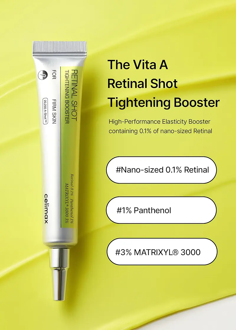 Celimax The Vita-A Retinal Shot Tightening Booster with 0.1% Retinal, Matrixyl & Niacinamide for Wrinkles & Glow, 15ml - Master