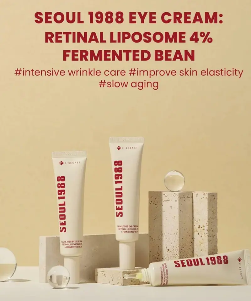 KSECRET SEOUL 1988 Eye Cream : Retinal Liposome 4% + Fermented Bean, wrinkle care, anti-aging, skin elasticity, pigmentation, brightening, retinol, 30ml/1.01 fl.oz. - Master